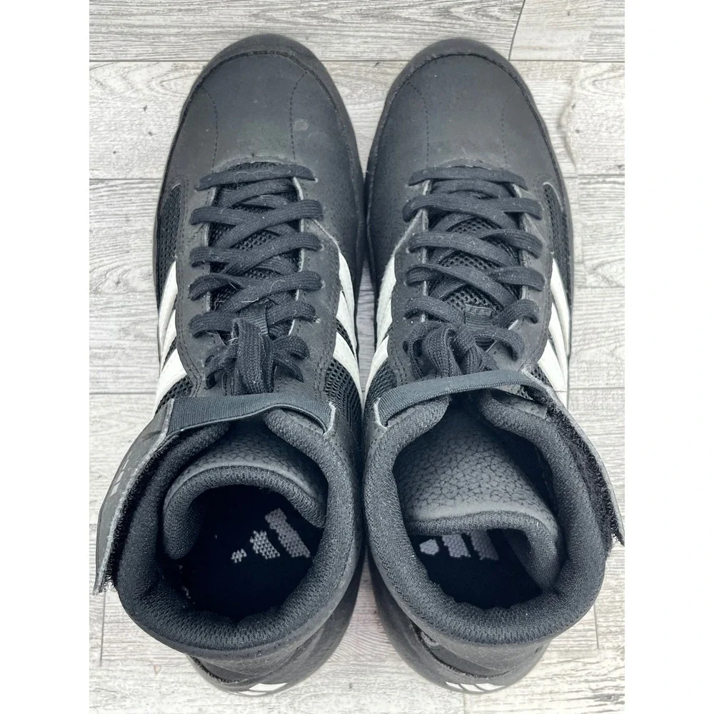 Adidas‎ HVC 2 Wrestling Shoes Men 8 Black White Gum AQ3325 Boxing Training High
